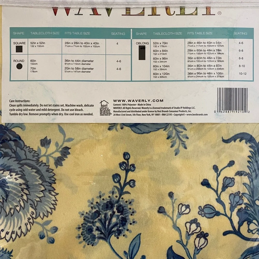 Tablecloth Waverly 60x84 Waverly Indoor Outdoor